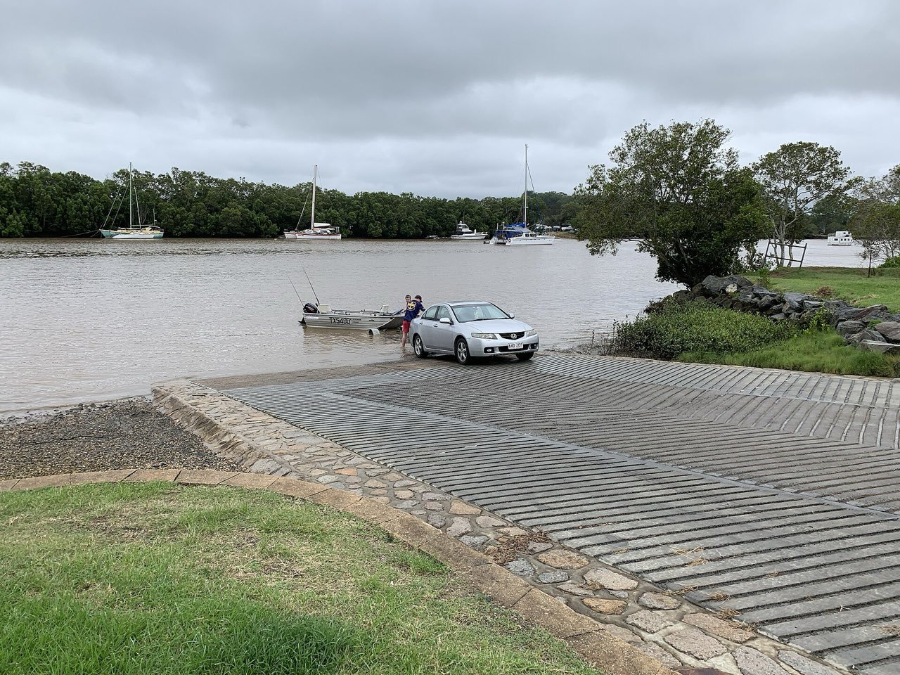 The ramp into the Logan River at the end of Alberton Road