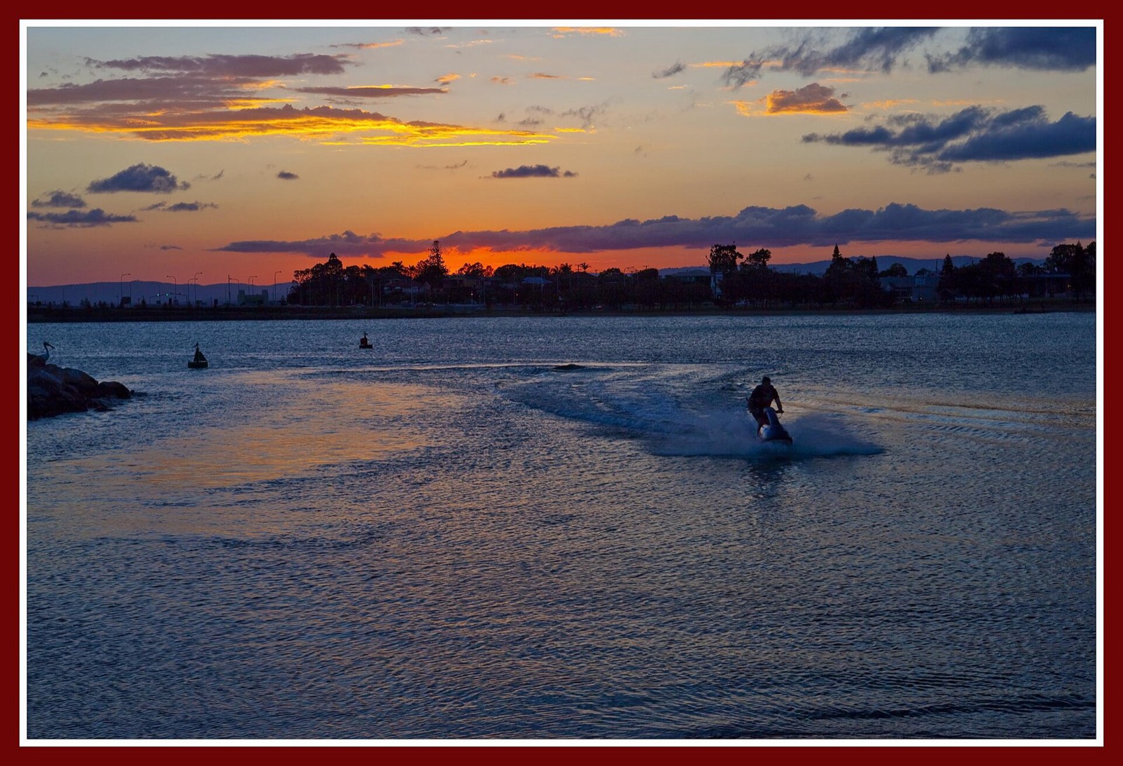 Sunset over the Clontarf boat ramp