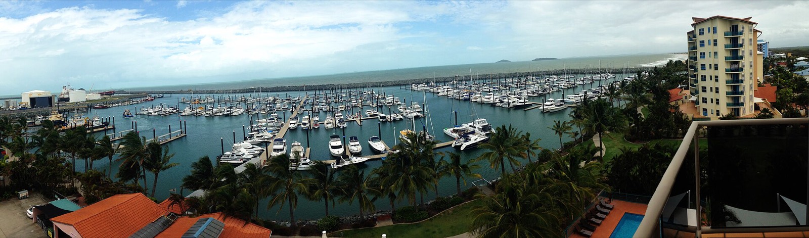 Mackay Marina from the Clarion Hotel; the public ramp is ins