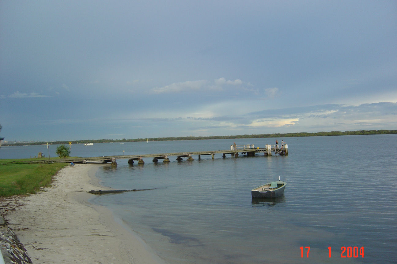 The Military Jetty at Golden Beach, with the ramp beside it